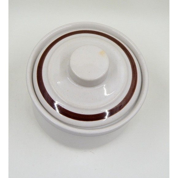 Design Four Stoneware 1510 Sundance Sugar Bowl Japan Lidded Brown Stripe - Picture 5 of 12